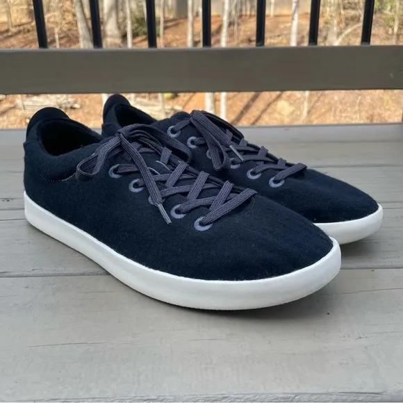 Allbirds Men's Wool Pipers Shoes in True Black (White Sole) size 14