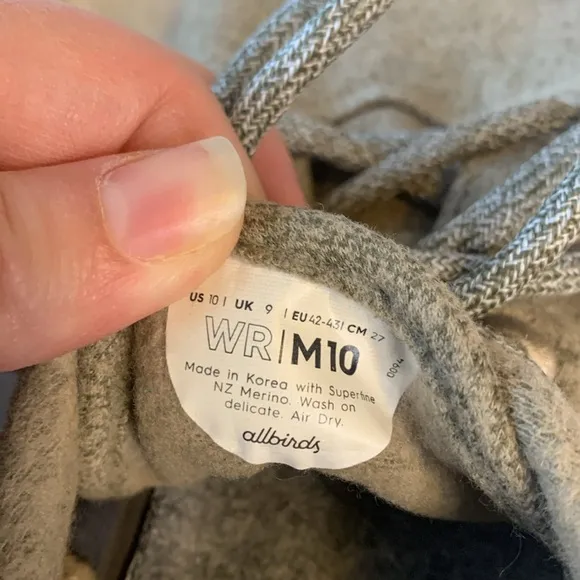Allbirds Men's Wool Runner Shoes Gray Tan Size 10