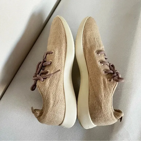 Allbirds Men’s Wool Runner Sneakers Size 9 Oatmeal Light Brown Mizzles