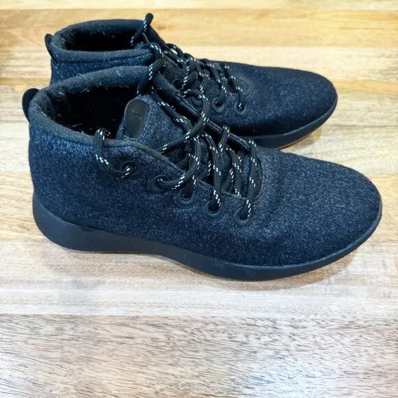Allbirds Men's Wool Runner-up Mizzles Natural Black Khaki Sole Sneakers