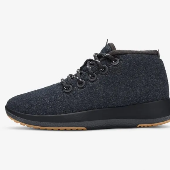 Allbirds Men's Wool Runner-up Mizzles Natural Black Khaki Sole Sneakers