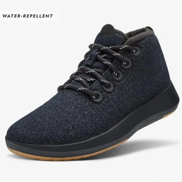 Allbirds Men's Wool Runner-up Mizzles Natural Black Khaki Sole Sneakers