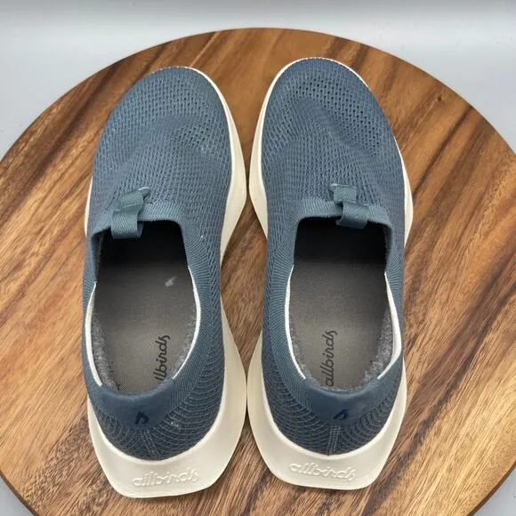 Allbirds TDR Tree Dasher Shoes Mens Size 10.5 Blue Knit Slip On Comfort Sneakers