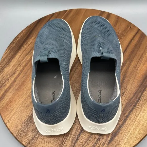 Allbirds TDR Tree Dasher Shoes Mens Size 10.5 Blue Knit Slip On Comfort Sneakers