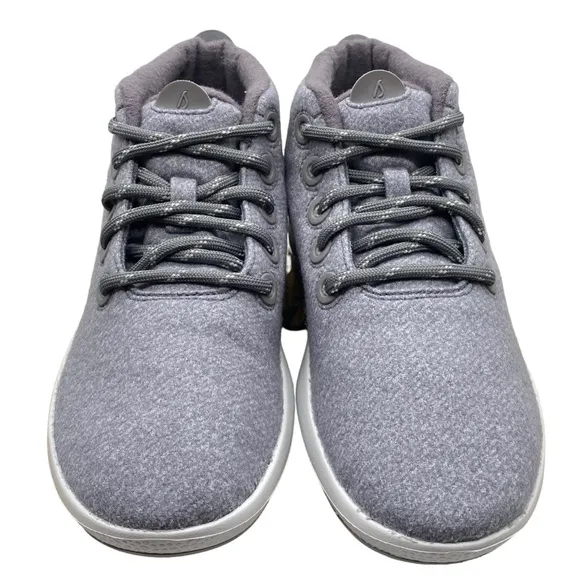 Allbirds Womens Sneakers Runner-Up Mizzle Gray Purple Mid Top Merino Wool Casual