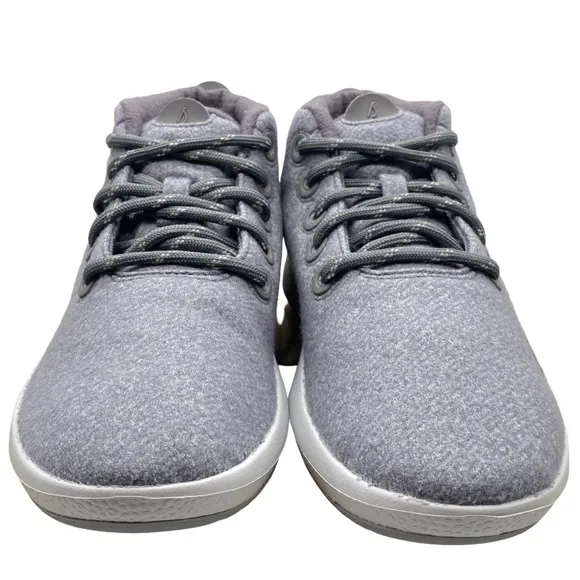 Allbirds Womens Sneakers Runner-Up Mizzle Gray Purple Mid Top Merino Wool Casual
