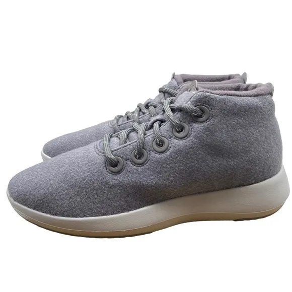 Allbirds Womens Sneakers Runner-Up Mizzle Gray Purple Mid Top Merino Wool Casual