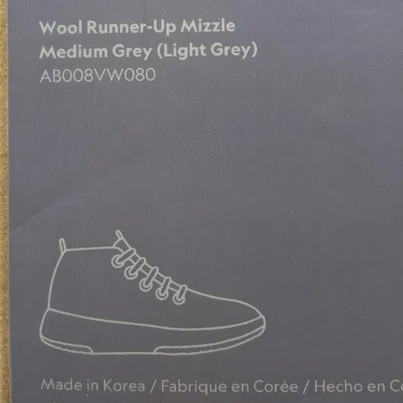 Allbirds Womens Sneakers Runner-Up Mizzle Gray Purple Mid Top Merino Wool Casual