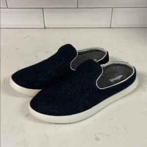 Allbirds Women's Wool Lounger Mule Black Slip-On Shoes with White Soles Size 8