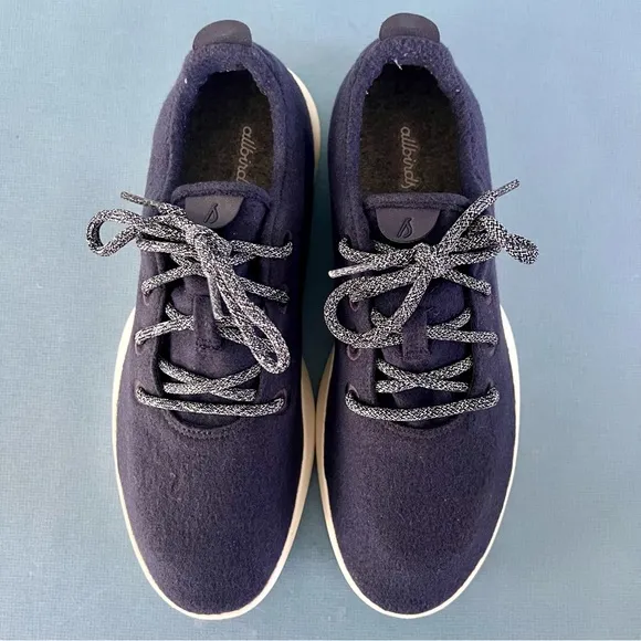 Allbirds Wool Runners Tuke Midnight Blue Lace Up Sneakers