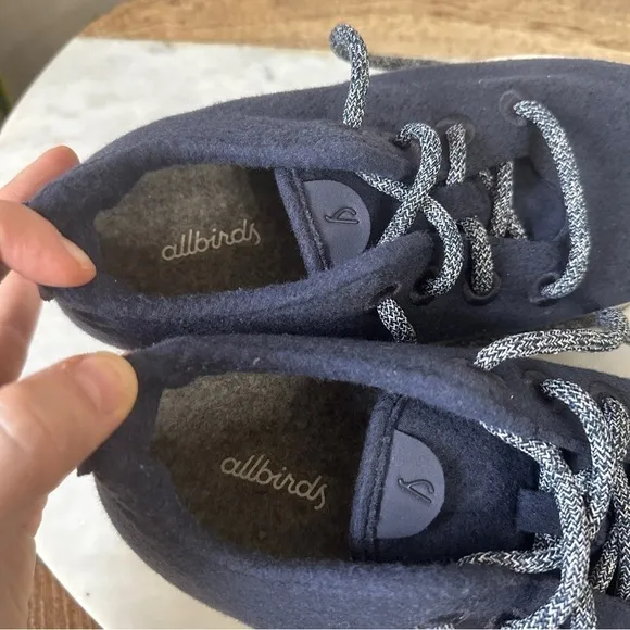 ALLBIRDS Wool Tree Runners Sneakers LaceUp shoes navy blue Men’s 8