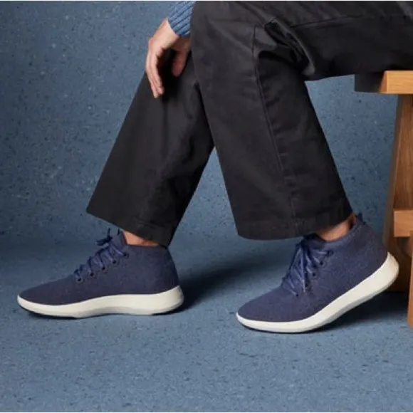ALLBIRDS Wool Tree Runners Sneakers LaceUp shoes navy blue Men’s 8