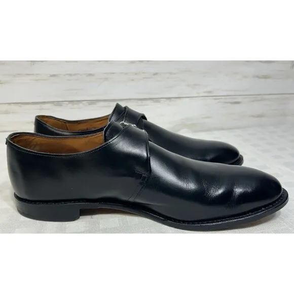 Allen Edmonds 15 D  &quot;Warwick&quot; Single Buckle Strap Black Dress Shoes $425 loafer