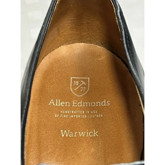 Allen Edmonds 15 D  &quot;Warwick&quot; Single Buckle Strap Black Dress Shoes $425 loafer