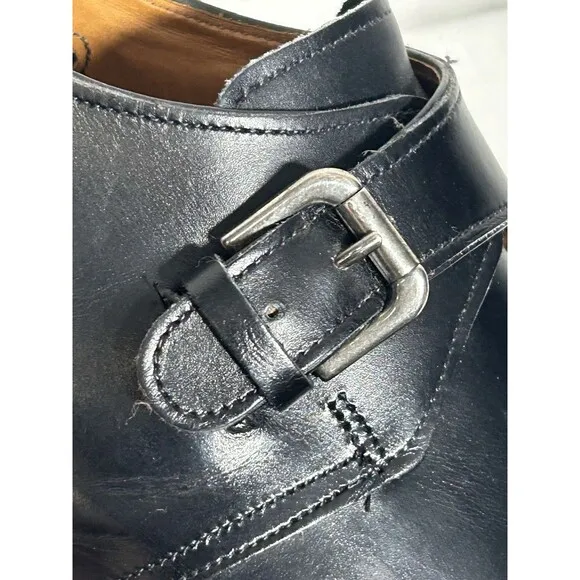 Allen Edmonds 15 D  &quot;Warwick&quot; Single Buckle Strap Black Dress Shoes $425 loafer