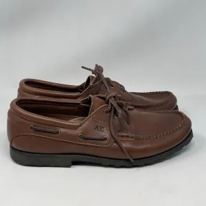 Allen Edmonds Bangor Boat Shoes Mens 10 D Brown Leather 3 Eye Casual Business