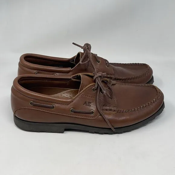 Allen Edmonds Bangor Boat Shoes Mens 10 D Brown Leather 3 Eye Casual Business