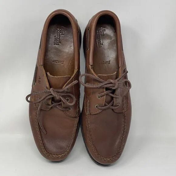 Allen Edmonds Bangor Boat Shoes Mens 10 D Brown Leather 3 Eye Casual Business