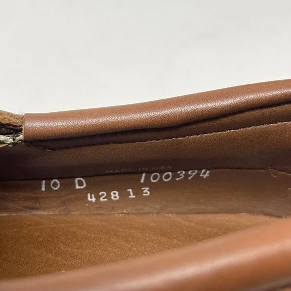 Allen Edmonds Bangor Boat Shoes Mens 10 D Brown Leather 3 Eye Casual Business