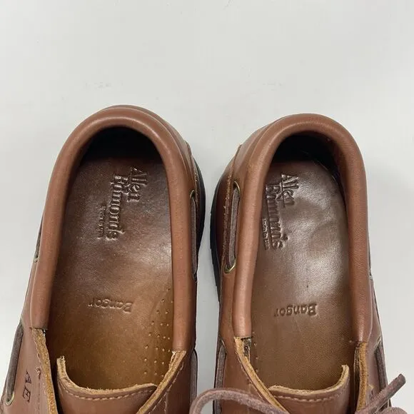 Allen Edmonds Bangor Boat Shoes Mens 10 D Brown Leather 3 Eye Casual Business