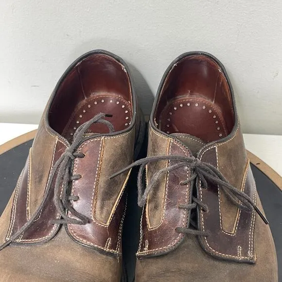 Allen Edmonds Berkshire Shoes Men Size 12 D Brown Ttim Accent Leather Derby