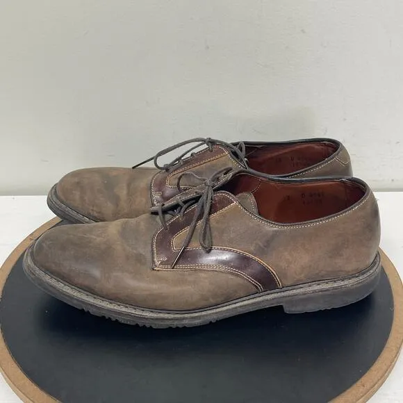 Allen Edmonds Berkshire Shoes Men Size 12 D Brown Ttim Accent Leather Derby