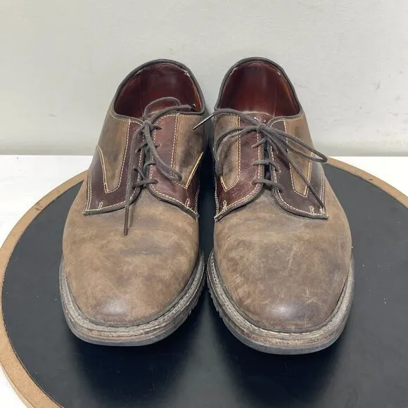Allen Edmonds Berkshire Shoes Men Size 12 D Brown Ttim Accent Leather Derby