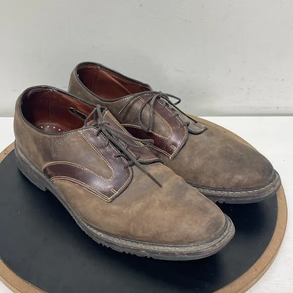 Allen Edmonds Berkshire Shoes Men Size 12 D Brown Ttim Accent Leather Derby