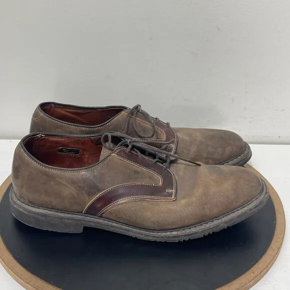 Allen Edmonds Berkshire Shoes Men Size 12 D Brown Ttim Accent Leather Derby