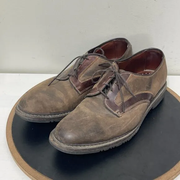Allen Edmonds Berkshire Shoes Men Size 12 D Brown Ttim Accent Leather Derby