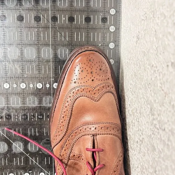 Allen Edmonds Cronmok Men Size 11D Brown Leather Brogue Wingtip Ankle Boot