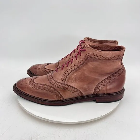 Allen Edmonds Cronmok Men Size 11D Brown Leather Brogue Wingtip Ankle Boot