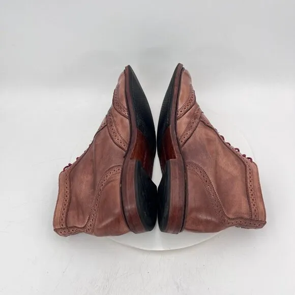 Allen Edmonds Cronmok Men Size 11D Brown Leather Brogue Wingtip Ankle Boot