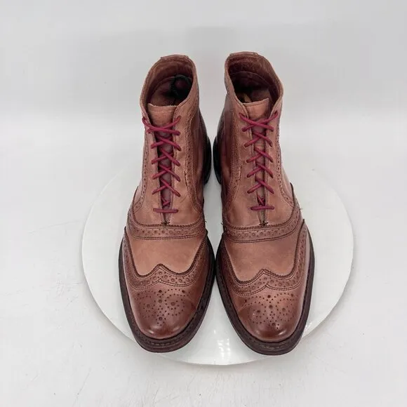Allen Edmonds Cronmok Men Size 11D Brown Leather Brogue Wingtip Ankle Boot