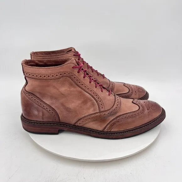 Allen Edmonds Cronmok Men Size 11D Brown Leather Brogue Wingtip Ankle Boot