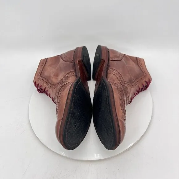 Allen Edmonds Cronmok Men Size 11D Brown Leather Brogue Wingtip Ankle Boot