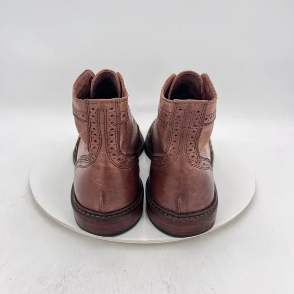 Allen Edmonds Cronmok Men Size 11D Brown Leather Brogue Wingtip Ankle Boot
