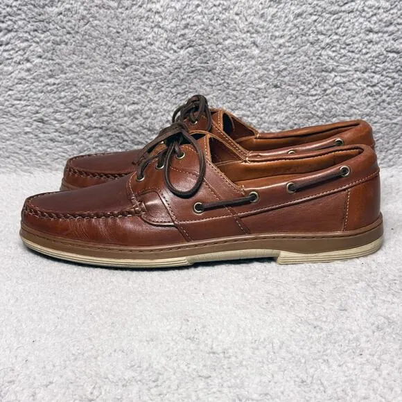 Allen Edmonds Eastport Mens Size 10 Boat Shoes Loafers Moc Toe Brown Leather