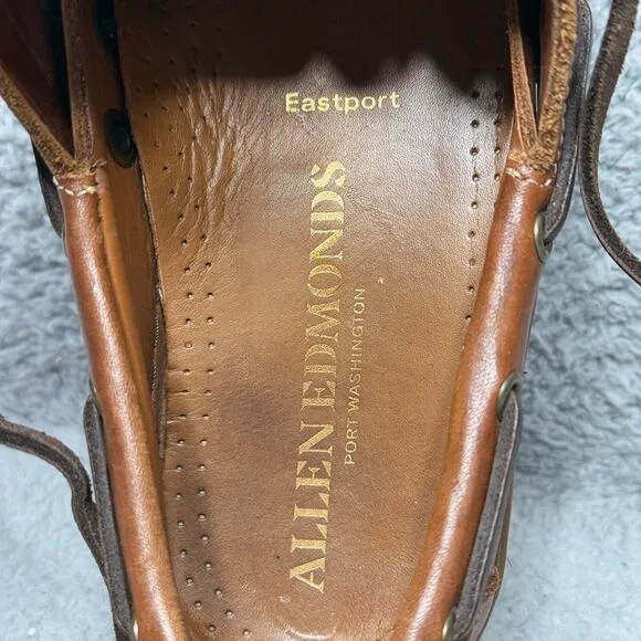 Allen Edmonds Eastport Mens Size 10 Boat Shoes Loafers Moc Toe Brown Leather