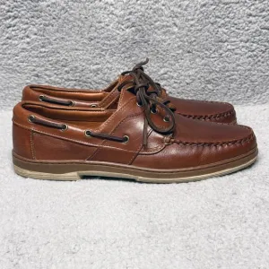 Allen Edmonds Eastport Mens Size 10 Boat Shoes Loafers Moc Toe Brown Leather
