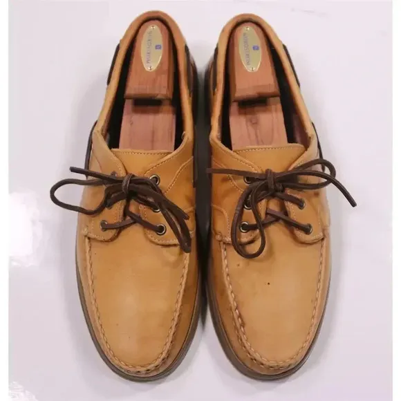 Allen Edmonds Eastport Tan Leather Boat Deck Shoes Men's US 11 D