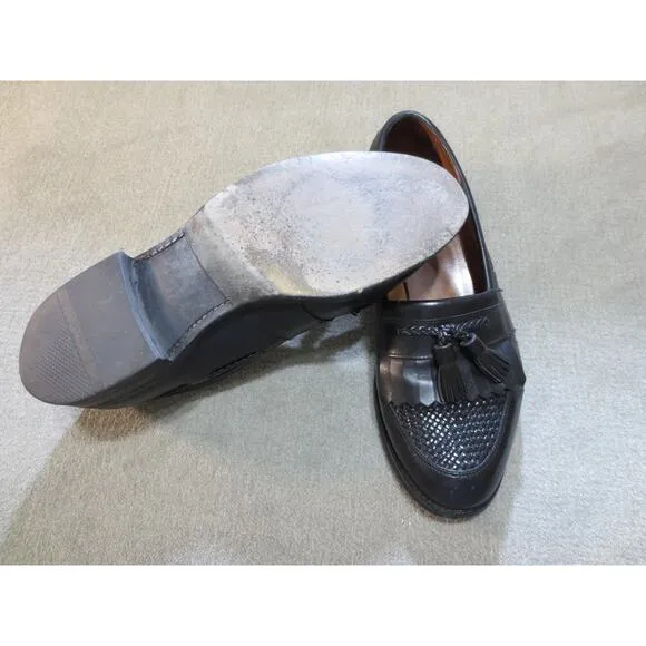 Allen Edmonds Mens Shoes Cody 10.5 Black Leather Tassel Loafers Kiltie Slip On