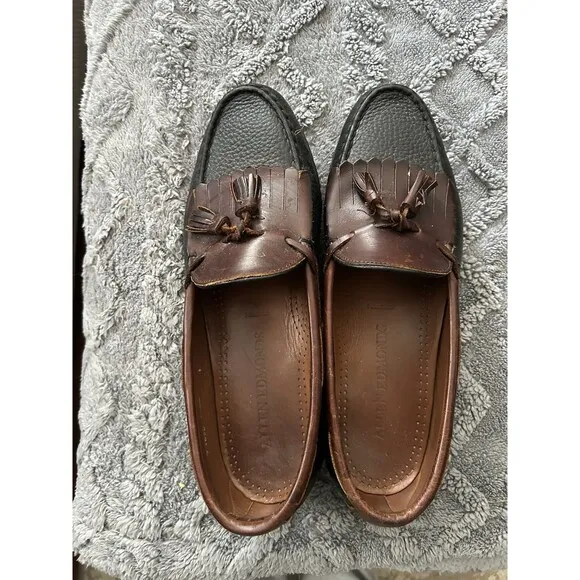 ALLEN EDMONDS Men's Size 12 Brown NASHUA Loafers Boat Shoes Leather Kiltie