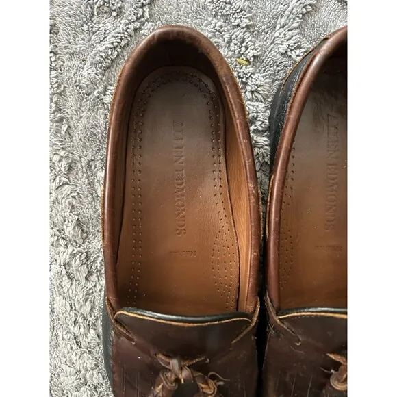 ALLEN EDMONDS Men's Size 12 Brown NASHUA Loafers Boat Shoes Leather Kiltie
