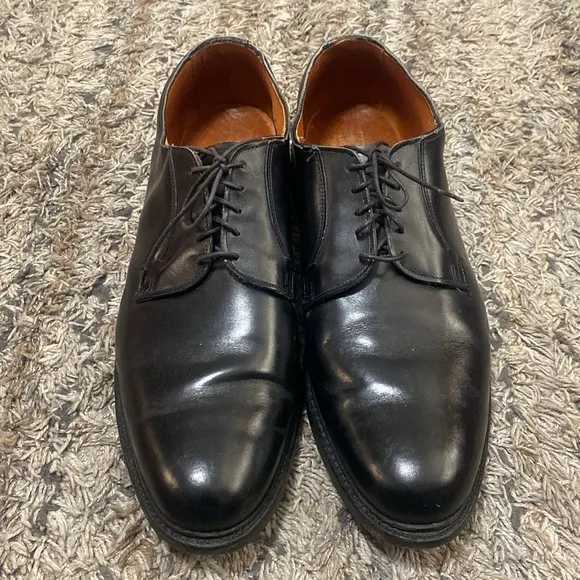 ALLEN EDMONDS Sanford 8 E 1430 Black Leather Plain Toe Dress Shoes sz 16D