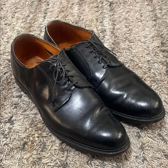 ALLEN EDMONDS Sanford 8 E 1430 Black Leather Plain Toe Dress Shoes sz 16D
