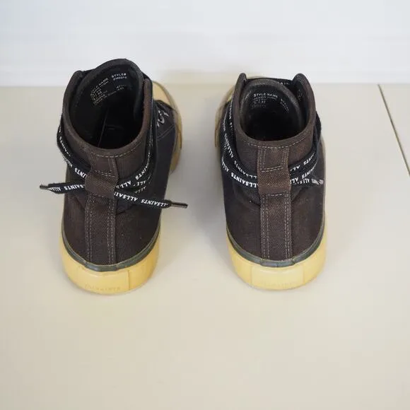 ALLSAINTS Jaxon High Top Canvas Sneaker Shoes Mens S US 9 EU 42 Black Distressed