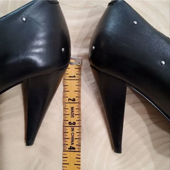 AllSaints Women's Adrianna Studded Leather Heels Shoes Size 37