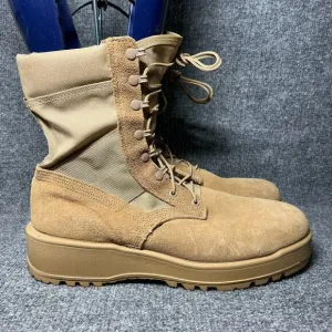 Altama Men's US 11.5 Boot Brown Suede Lace-Up Round Toe Military Combat Boots