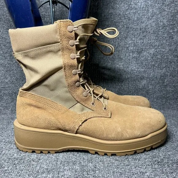 Altama Men's US 11.5 Boot Brown Suede Lace-Up Round Toe Military Combat Boots